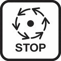 Vent til alle haveredskabets dele er standset helt [...] + symbol (STOP)